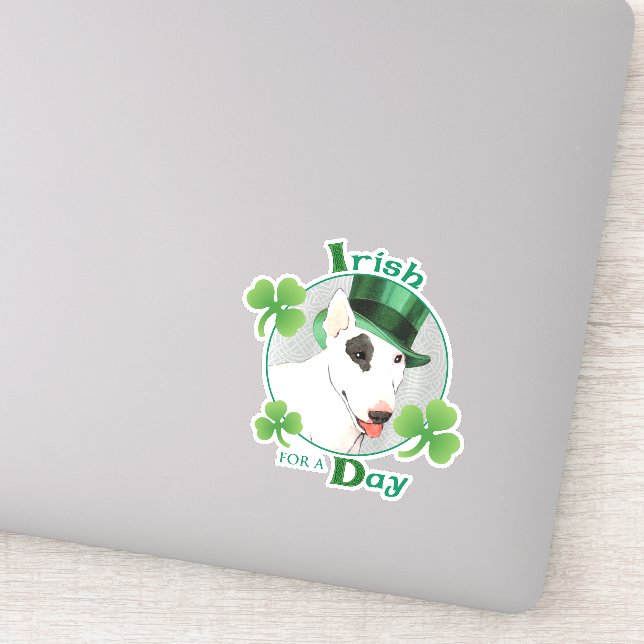 Pegatina del Vinyl del Toro Terrier de San Patrici (Detalle)