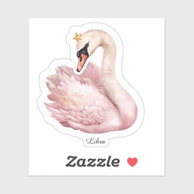 Pegatina del Zodiaco Libra Celestial - Escala Rosa (Hoja)