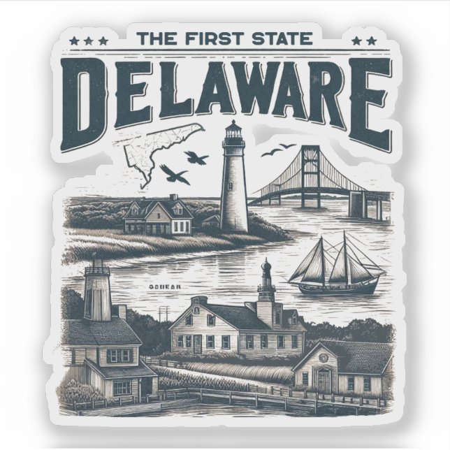 Pegatina Delaware (Anverso)