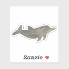 Pegatina Delfín animal marino acuarela