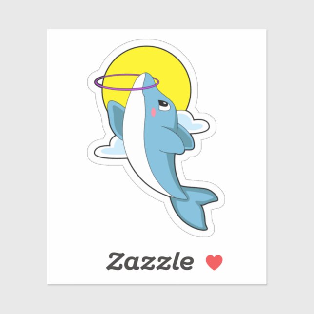 Pegatina Delfín con neumáticos Fitness (Hoja)