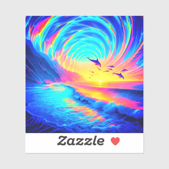 Pegatina Delfines (Hoja)