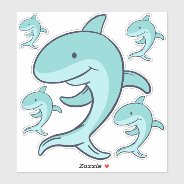 Pegatina Delfines Azules Saltan Thunder_Cove (Hoja)