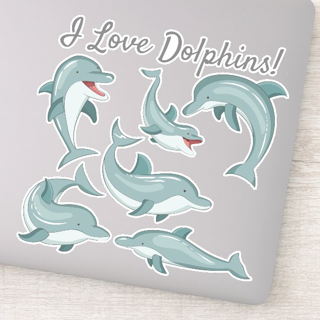 Pegatina Delfines divertidos y adorados con delfines Ocean  (Detalle)