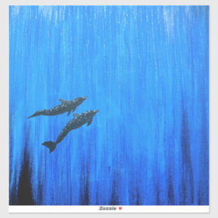 Pegatina Delfines en superficie #1
