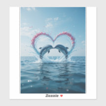 Delfines San Valentín Amor Tropical Corazón Océano