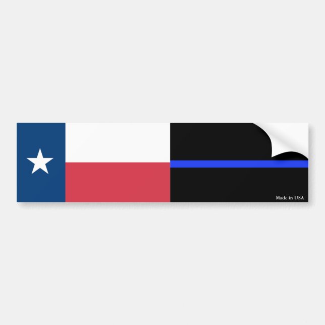 Pegatina delgada de la bandera azul de Texas y la  (Frente)
