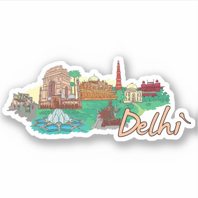 Pegatina delhi (Anverso)