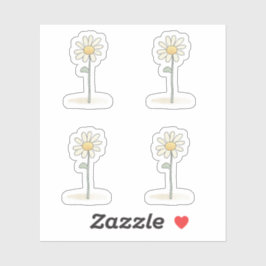 Pegatina Delicado Ilustracion de margarita - Flor dulce sim