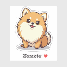 Pegatina Delicia Pomeraniana Adorable, Estilo Kawaii, Peque