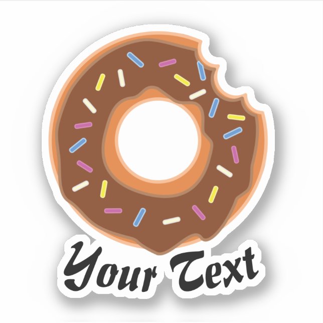 Pegatina Delicioso donut con azúcares y chocolate (Anverso)