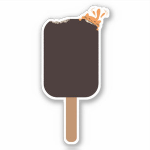 Pegatina Delicioso helado de chocolate con gato naranja