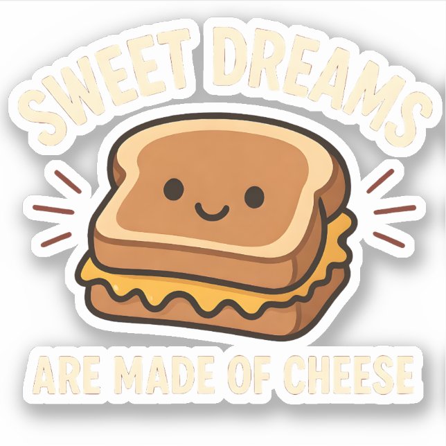 Pegatina Delicioso Queso a la Parrilla Dulces Sueños Divert (Anverso)