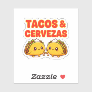 Pegatina Deliciosos Tacos & Cervezas Diseño de Dibujos Anim