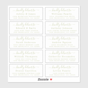 Pegatina Deliver to Calligraphy Wedding Guest Address Label