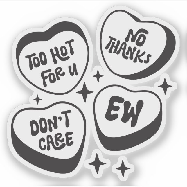 Pegatina Demasiado caliente para ti, no gracias, no te preo (Anverso)