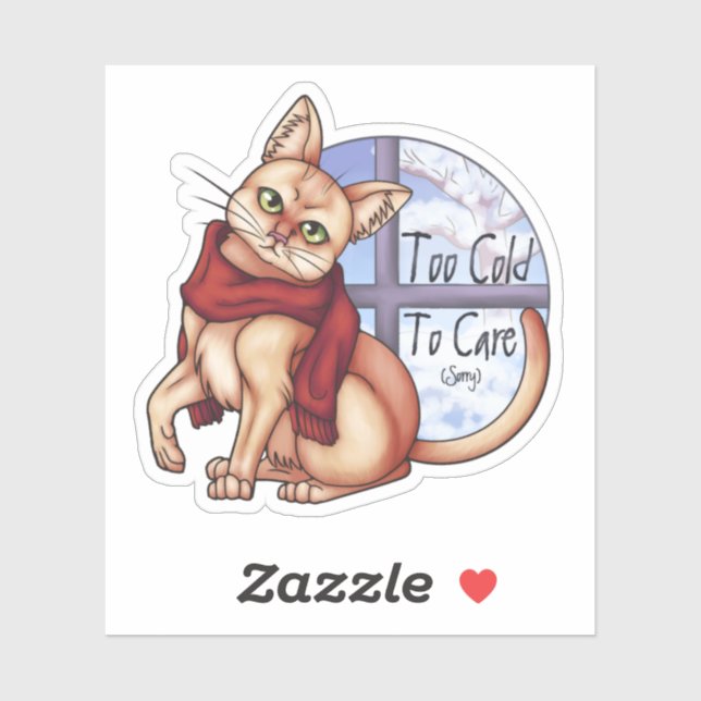 Pegatina Demasiado Frío para preocuparse (Hoja)