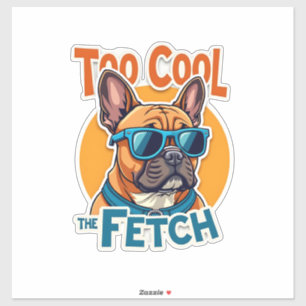 Pegatina Demasiado genial para buscar Bulldog Francés Gafas