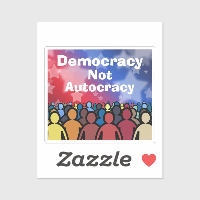Pegatina Democracia No Autocracia (Hoja)