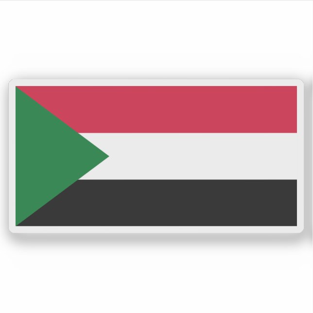 Pegatina Democratic Republic of Sudan flag (1969–1985) (Anverso)