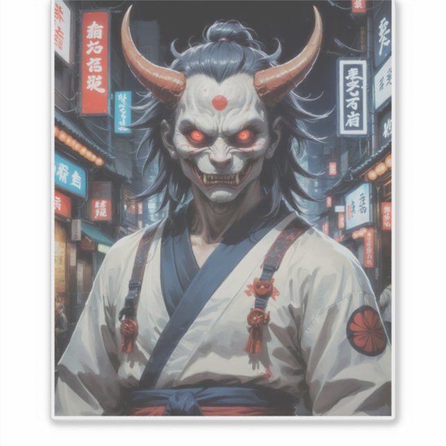 Pegatina Demon Samurai (Anverso)