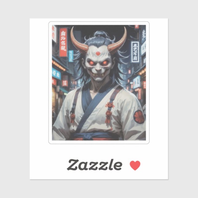 Pegatina Demon Samurai (Hoja)