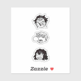 Pegatina Demon Slayer Trio divertido Personalizado-Pegatina