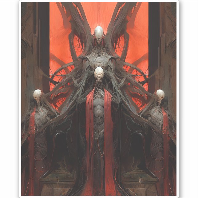 Pegatina Demonio Criaturas sombrías fantasías horror (Anverso)