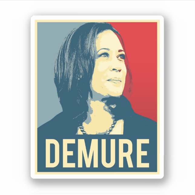 Pegatina Demure y Mentiroso Kamala Harris (Anverso)