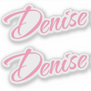 Pegatina Denegar nombre rosa x2