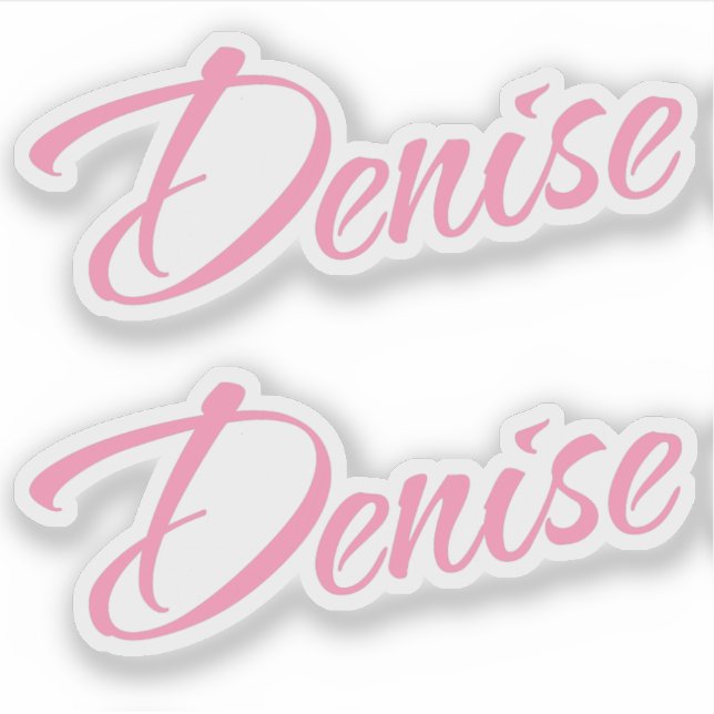 Pegatina Denegar nombre rosa x2 (Anverso)