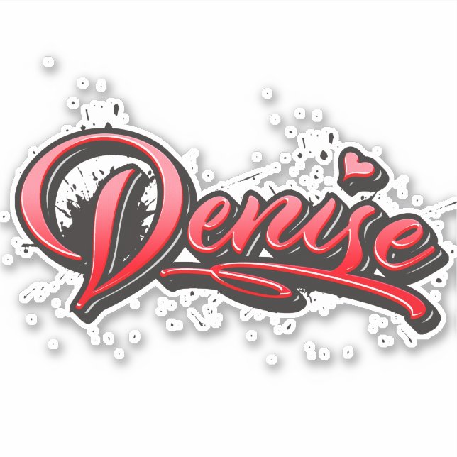 Pegatina Denise red Heart Graffiti Aufkleber Sticker (Anverso)
