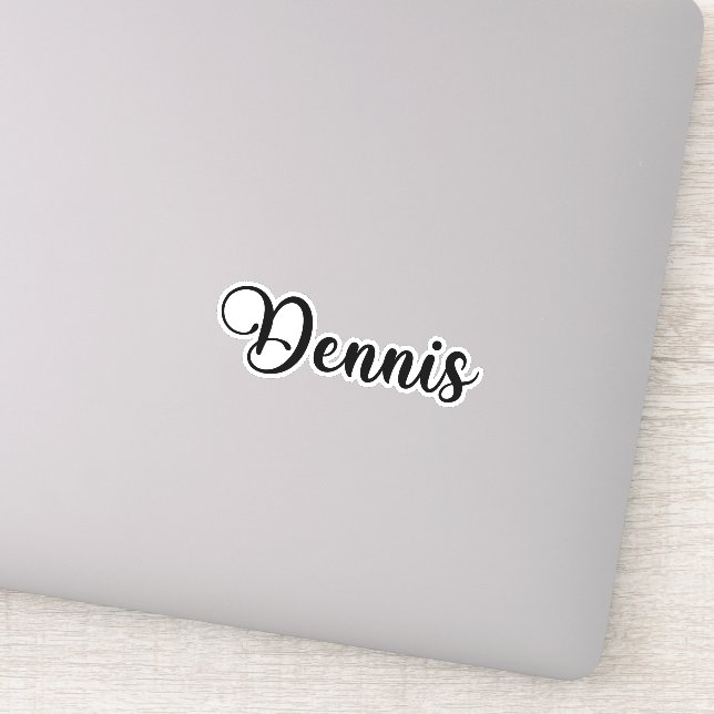 Pegatina Dennis Name - Caligrafía manuscrita (Detalle)