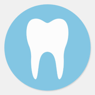 Pegatina dental dental odontólogo azul de la silue