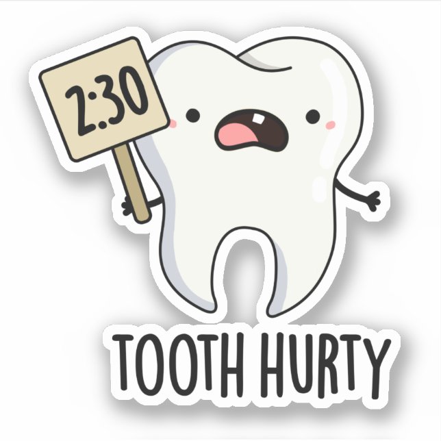 Pegatina Dental Hurty Funny Dental Pun (Anverso)