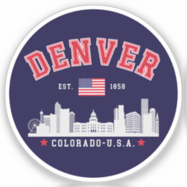 Pegatina Denver Colorado Urban Skyline City