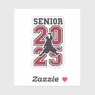 Pegatina Deporte de graduado de baloncesto senior 2025