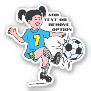 Pegatina Deportes de fútbol de una niña pequeña