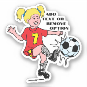 Pegatina Deportes de fútbol de una niña pequeña