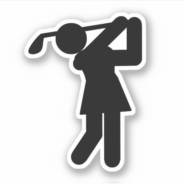 Pegatina Deportes de los Juegos de Golf Femenino (Anverso)