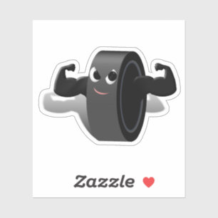Pegatina Deportes de Muscleman Hockey Puck