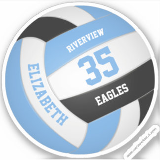 Pegatina deportes juveniles de voleibol negro azul claro