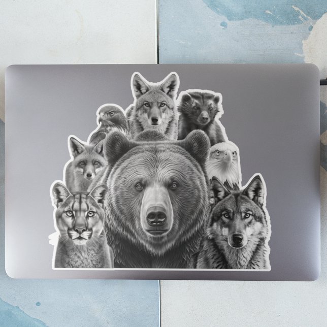 Pegatina Depredadores norteamericanos Woodland Animals (Subido por el creador)