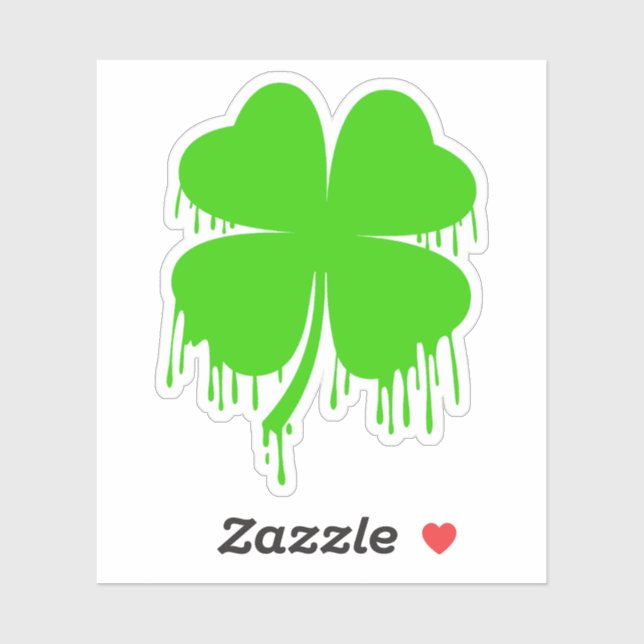 Pegatina Derrame cuatro hojas (Hoja)