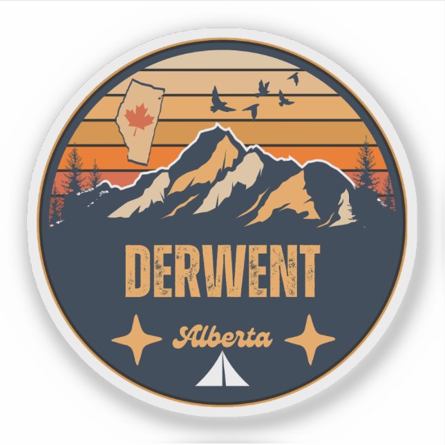 Pegatina Derwent, Alberta (Anverso)