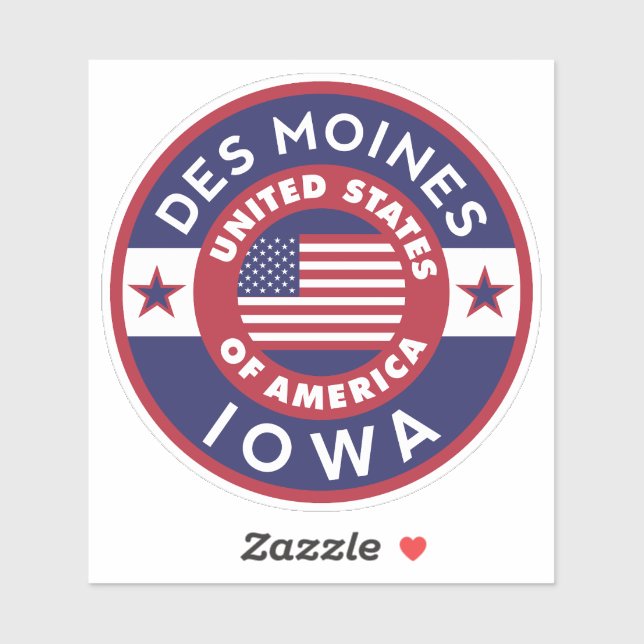 Pegatina DES MOINES, Iowa (Hoja)