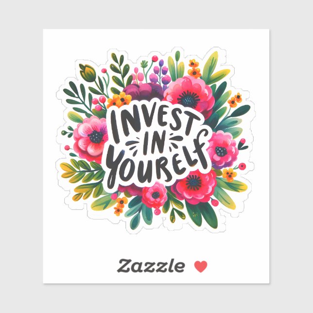 Pegatina Desbloquea tu potencial con inspiración floral (Hoja)