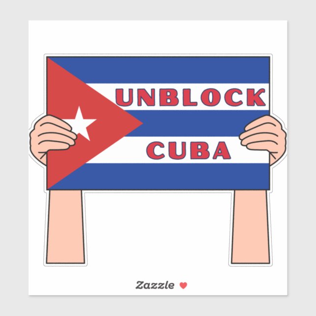 Pegatina Desbloquear a Cuba (Hoja)