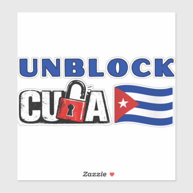 Pegatina Desbloquear Cuba (Hoja)