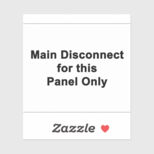 Pegatina Desconexión principal solo para este panel